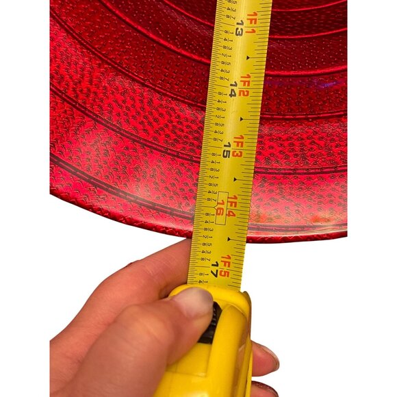 Mikasa 15" Red Textured Decorative Bowl With Raised Circular Design - Picture 5 of 7